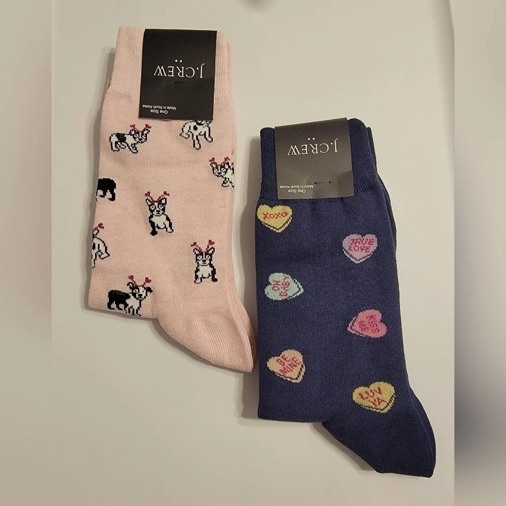 NWT J. Crew Valentine Men's Socks, 2 Pairs